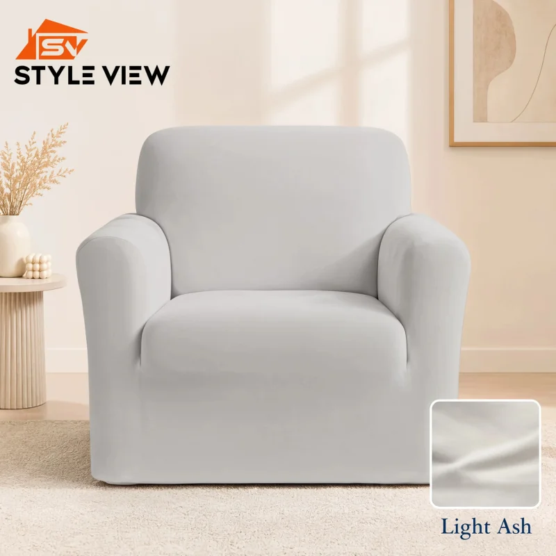 Korean Velvet Sofa Cover -White