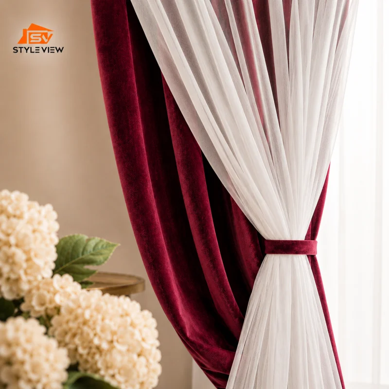Premium Korean Velvet Curtain (Merun)