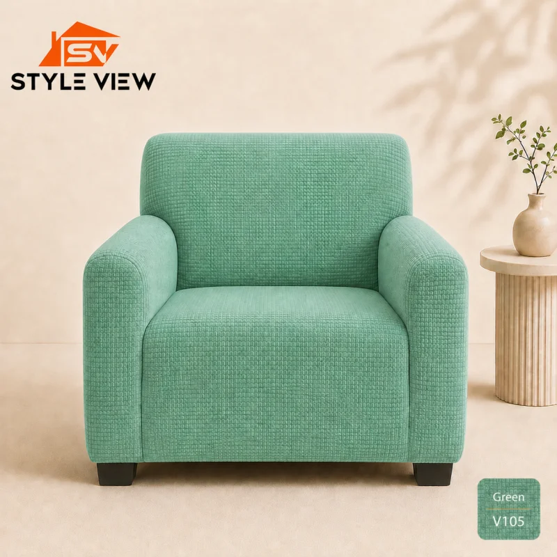 Honey Comb Sofa Cover – Olive Mint