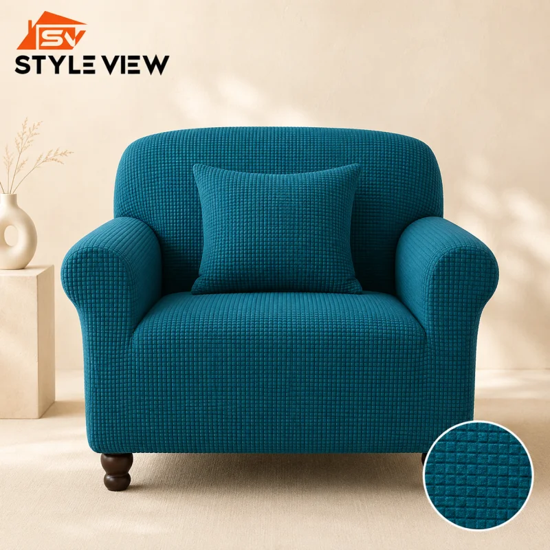 Honey Comb Sofa Cover - Sea Green